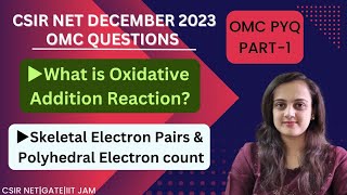 organometallic chemistryprevious year questionsoxidative Addition ReactionSkeletal Electron Pair [upl. by Zaragoza]