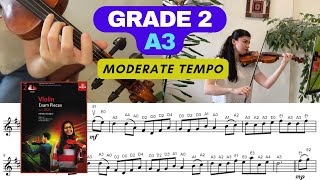 Grade 2  A3 quotEcossaise in Gquot by Beethoven ABRSM Violin 2024  Moderate ♩ 75 with Sheet Music [upl. by Niessuh]