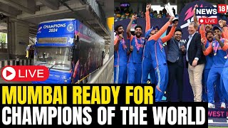 Team India In Mumbai LIVE  Wankhede Stadium Felicitation  Victory Parade Live  RohitVirat  N18L [upl. by Noll]