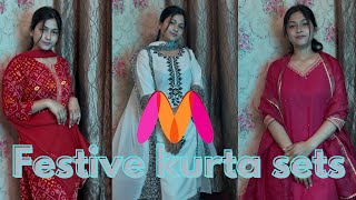 MYNTRA Kurta Sets Under ₹ 1300 💕 Try On Haul  💖 [upl. by Duke34]