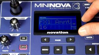 Novation  MiniNova synth tutorial Effects [upl. by Aryahay]