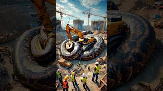 Found a python wrapped tightly around my excavator youtubeshorts shorts animals [upl. by Napier]