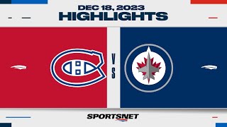 NHL Highlights  Canadiens vs Jets  December 18 2023 [upl. by Yemorej]