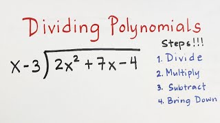 Dividing Polynomials The Long Division Method [upl. by Ntsuj796]