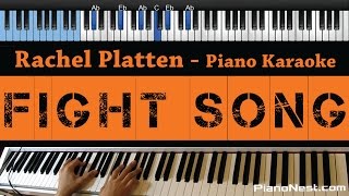 Rachel Platten  Fight Song  LOWER Key Piano Karaoke  Sing Along  Cover with Lyrics [upl. by Medina168]