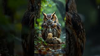 Owl Mother Keeps Chicks Safe in the Rain birds owlsnesting rain trending viralvideo [upl. by Elawalo51]