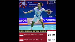 Kalakan Chiko Ginting ke r16 China Open 2024 [upl. by Eliades]