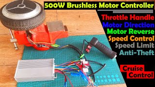 48V 500W Ebike or Electric Bike Brushless Motor Controller with Hoverboard wiring explanation [upl. by Anar]