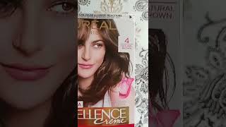 Loreal Excellence Hair Colour Cream Natural Brown 4lorealparis haircolor shorts [upl. by Anilosi]