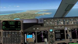 FSX PMDG 747 Full Flight Aruba TNCA to Curacao TNCC Cockpit view 1080p [upl. by Marijo]