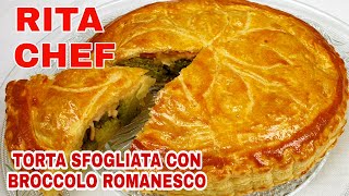 TORTA SFOGLIATA CON BROCCOLO ROMANESCO⭐RITA CHEF  Antipasto perfetto [upl. by Orola]