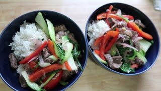 Hello Fresh  Weekly Meal Subscription Box Unboxing amp Making Beef Stir Fry [upl. by Nicholle]