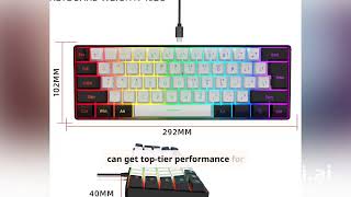 level up Snpurdiri 60 Wired RGB Mini Gaming Keyboard 61 Keys Waterproof Compact for PCMac [upl. by Nossah325]