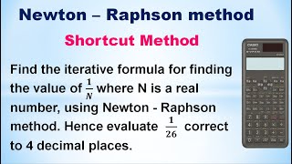 SNM  MA3251 Unit 3NewtonRaphson method Find the iterative formula for finding the value of 1N [upl. by Clarabelle]