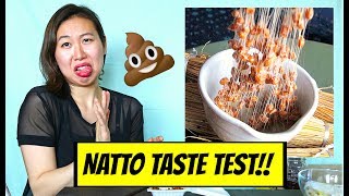 HOW DOES NATTO TASTE Japanese Fermented Soybean 😩💩 [upl. by Imoyik]