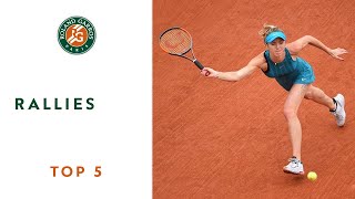 Rallies  TOP 5  Roland Garros 2018 [upl. by Lavona]