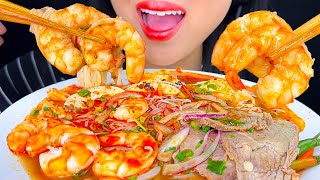 ASMR Spicy Seafood Shrimp Brisket amp Chicken Pho Noodle Soup Eating Show [upl. by Nibbs594]