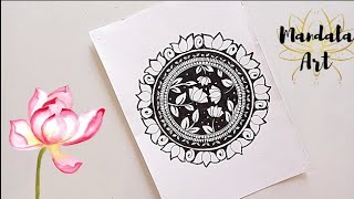 How to Draw Lotus Mandala Art  Mandala Art Step by Step [upl. by Georgetta]