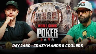 WSOP Main Event Day 1d  CRAZY HANDS amp COOLERS with Daniel Negreanu amp Jonathan Little [upl. by Brine]