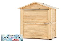 Outdoor Wooden Storage Shed Waterproof Garden Tool Shed 28x63 inch Sloping Roof Review [upl. by Kaylil]