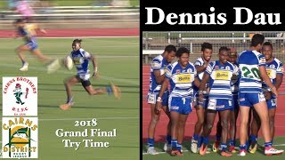 2018 Dennis Dau Tries  CDRL Grand Final U19 Colts  Brothers v Kangaroos [upl. by Yerffe]