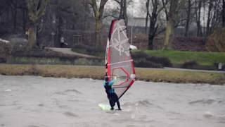 Trotzen dem Orkan Friederike Surfer auf dem Aasee [upl. by Magnuson]