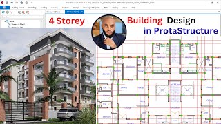 Design of 4 Storey RCC Building having a Basement Floor with Different Ground Level  PART 2 [upl. by Mallissa]