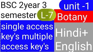 Bsc 2 year 3 semester botany single access keys and multi access keys Hindi English language [upl. by Seidnac]