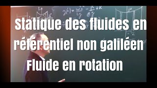 PCPC Statique des fluides en référentiel non galiléen Surface libre dun liquide en rotation [upl. by Christa]