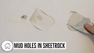 DIY fill holes in Sheetrock  how to use mud joint compound [upl. by Reinhold]