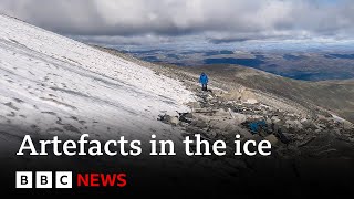 Melting ice reveals hidden Viking artefacts  BBC News [upl. by Garvin]