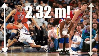 EL JUGADOR MÁS ALTO DE LA NBA EN LA HISTORIA GHEORGHE MUREŞAN 232m [upl. by Hollie]