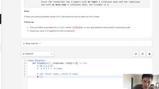 Leetcode  HIndex II Python [upl. by Joerg702]