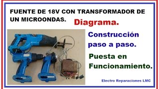 Fuente de alimentación muy potente con trafo de microondas para herramientas de 18v [upl. by Awhsoj]