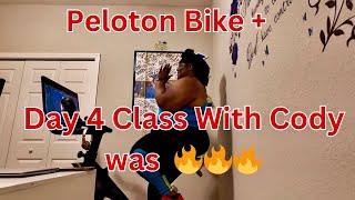 Peloton Bike Ride Day 4  Peloton Instructor Cody  Weight Loss Journey motivation weightloss [upl. by Eiramanin]