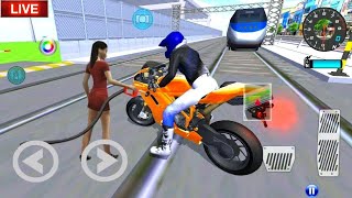 🔴LIVE✅3D Driving Class Simulator Bullet Train Vs Motorbike Bike Driving Game  Android Gameplay [upl. by Anasor]