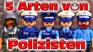 ⭕ PLAYMOBIL POLIZEI  5 Arten von Polizisten  Playmobil Film [upl. by Oicanata]