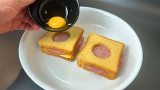 Bread and egg Incredibly delicious and easy recipe My kids ask me to make this for breakfast [upl. by Noletta]