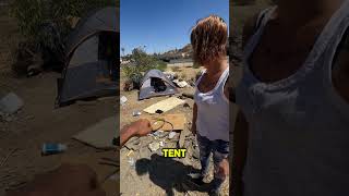 Homeless was leaving her tent then this happened shorts [upl. by Weisler53]