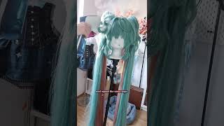 Hatsune Miku Wig Tutorial Rascal Miku twin tails cosplay cosplayer hatsunemiku shorts [upl. by Yrahca]