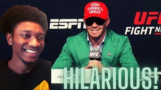 Colby Covington Press Conference vs Tyron Woodley Reaction [upl. by Laeynad]