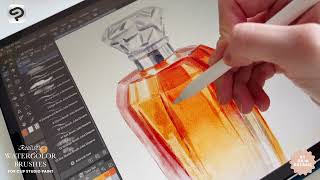 Clip Studio Paint Realistic Watercolor Brushes  Digital Watercolor Brushes CSP [upl. by Chere]