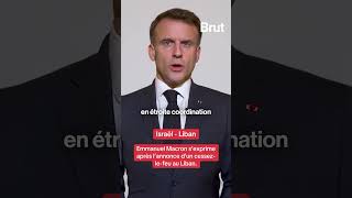 Emmanuel Macron s’exprime après l’annonce d’un cessezlefeu au Liban [upl. by Natsuj]