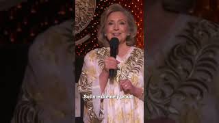 Hillary Clinton quips about losing 2016 election at Tony Awards — but joke falls flat shorts [upl. by Naujd]