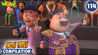 Bull Riding In Spain  Motu Patlu Season 13 Compilation 114  Motu Patlu  Cartoons For Kids spot [upl. by Timmi]