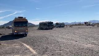 Some Last Day Departures  Bluebird Wanderlodge BOF Rally Q13 2019 Quartzsite AZ [upl. by Lerraj]