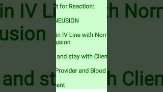 Blood transfusion reactions as a nurse immediate action nursing classes Icu nurse [upl. by Nealah]