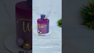 Simple cake decoration 😍✨cakeshorts shortvideo shorts girlcake fondantcrown glittercake [upl. by Kaitlyn784]