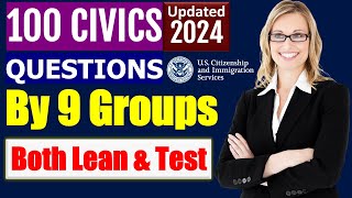 Learn and Test 100 Civics Questions by Groups for US Citizenship Interview 2024 [upl. by Renick]