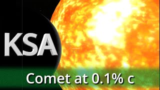 KSA  Comet Sun Flyby at 01 Lightspeed [upl. by Bardo]